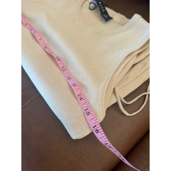 Lioness Sleeveless Knit Dress Drawstring Bodycon Midi Neutral NWT XL Extra Large - Picture 8 of 9